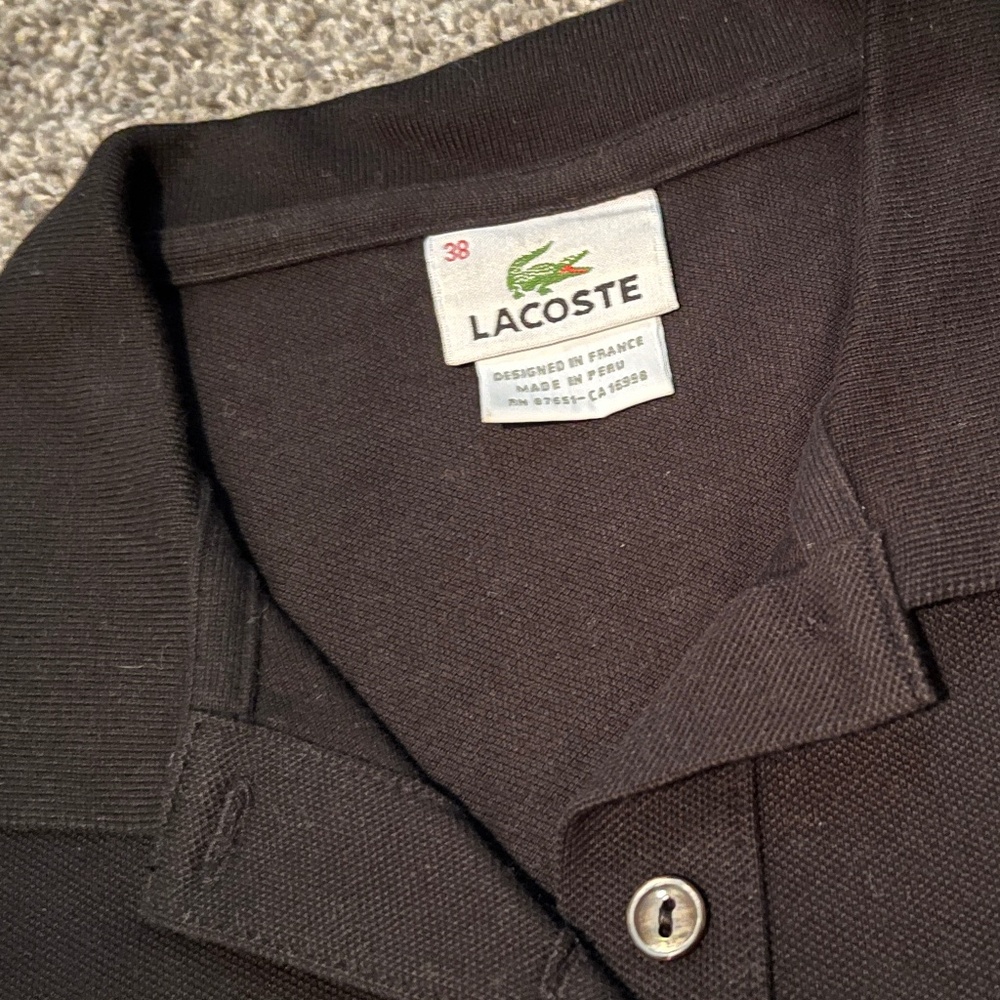 Lacoste Women’s Stretch Polo - Black - Size 38 - Picture 3 of 7